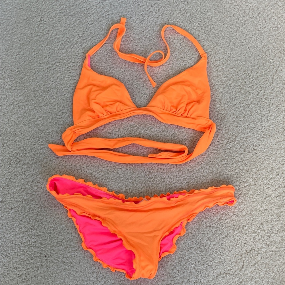Victoria's Secret Bright Pink and Orange Bikini